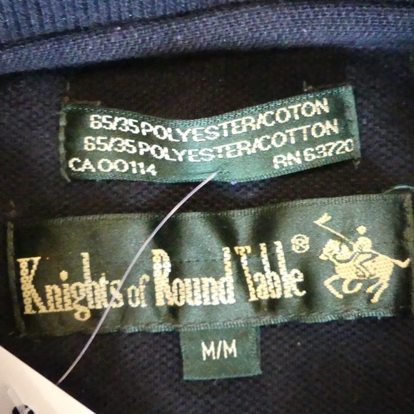 Knights Of Round Table Vintage Vertical Striped Medium Polo - Picture 3 of 4